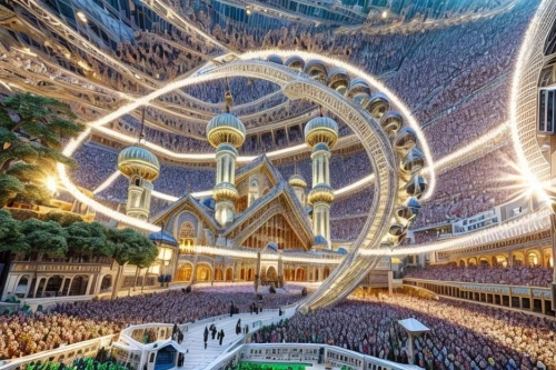 makkah,musical dome,kaaba,ferris wheel,al abrar mecca,high wheel,sochi,mecca,monaco,fractalius,roof domes,allah,masjid nabawi,cirque du soleil,hdr,baku eye,panoramical,cirque,house of allah,amusement park