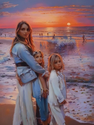 oil painting,oil painting on canvas,little girl and mother,mother with children,children,children girls,mother and children,nomadic children,young couple,parents with children,the mother and children,childs,little girls,father with child,mother and father,oil on canvas,mother with child,art painting,by the sea,young women,Illustration,Paper based,Paper Based 04