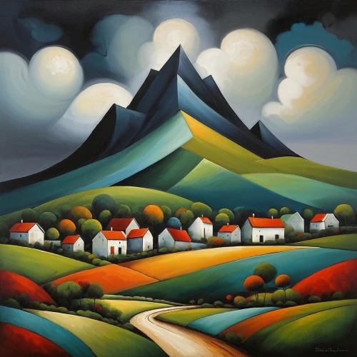 carol colman,mountain village,braque d'auvergne,home landscape,rural landscape,mountain scene,mountain landscape,david bates,volcanic landscape,autumn landscape,landscape,mountain huts,farm landscape,mountainous landscape,mountain settlement,motif,carol m highsmith,high landscape,martin fisher,alpine village