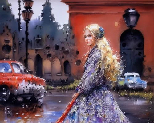 girl washes the car,the snow queen,cinderella,girl in a long dress,suit of the snow maiden,watercolor painting,woman with ice-cream,oil painting,the carnival of venice,fashion illustration,girl and car,watercolor women accessory,oil painting on canvas,in the rain,photo painting,radha,woman walking,little girl with umbrella,art painting,watercolor paris,Illustration,Paper based,Paper Based 03