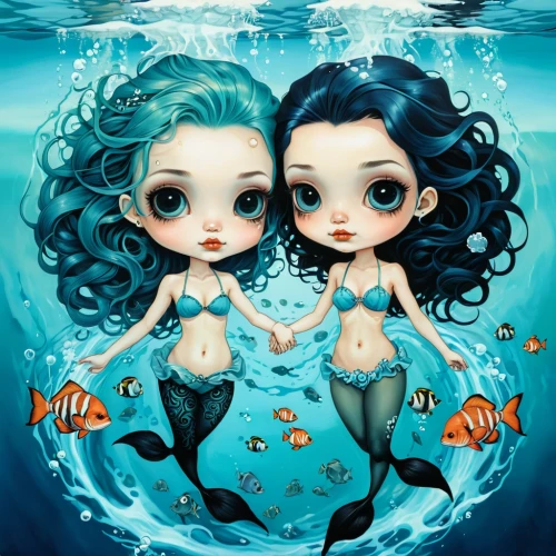 mermaids,underwater background,mermaid vectors,under the water,two fish,under water,underwater world,believe in mermaids,mermaid background,cube sea,underwater,sirens,watery heart,under the sea,under sea,water nymph,submerged,blue sea,two dolphins,lilo,Illustration,Abstract Fantasy,Abstract Fantasy 10