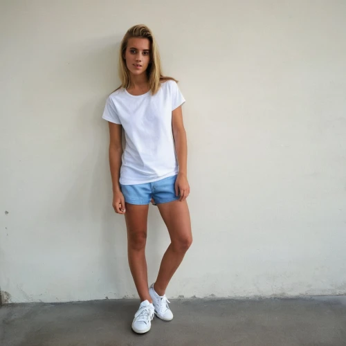 girl in t-shirt,white shirt,white clothing,white,cotton top,espadrille,whites,converse,white boots,sporty,short,bare legs,sneakers,jean shorts,female model,shorts,white skirt,in shorts,bermuda shorts,girl on a white background,Photography,Documentary Photography,Documentary Photography 33