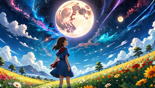 dream world,cosmos wind,fairy galaxy,gaia,cosmos,universe,the earth,cosmos field,earth,fairy world,celestial event,wonderland,alice in wonderland,heliosphere,sky rose,fantasy picture,studio ghibli,sky,other world,the universe,Anime,Anime,Traditional