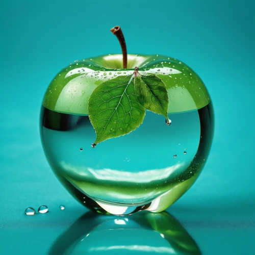 green apple,crystal ball-photography,lensball,apple logo,water apple,still life photography,apple mint,naturopathy,glass sphere,pear cognition,green bubbles,a drop of water,green apples,core the apple,thin-walled glass,piece of apple,a drop of,apple world,apple icon,apple design,Photography,General,Realistic