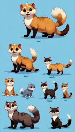 fox stacked animals,raccoons,cat vector,tails,animal shapes,foxes,small animals,black-footed ferret,animal stickers,round animals,corgis,rodentia icons,mustelid,rocket raccoon,mustelidae,fall animals,raccoon,otters,cat drawings,animal icons,Unique,Design,Character Design