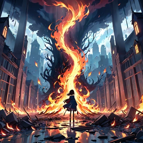 fire background,city in flames,burning earth,rain of fire,pillar of fire,fire siren,fire and water,inferno,dancing flames,nine-tailed,fire land,flame spirit,burning torch,wildfire,conflagration,fire dancer,fire dance,scorched earth,the conflagration,fire artist,Anime,Anime,Realistic