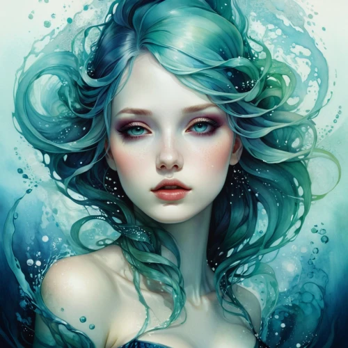 water nymph,mermaid background,mermaid vectors,watery heart,siren,merfolk,mermaid,the sea maid,water rose,water pearls,water creature,aquarius,underwater background,watercolor mermaid,green mermaid scale,submerged,rusalka,fantasy portrait,under the water,underwater,Illustration,Realistic Fantasy,Realistic Fantasy 15