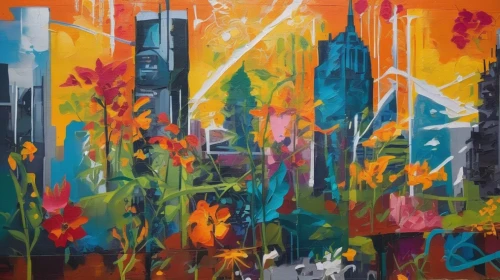 colorful city,city scape,abstract painting,urban landscape,glass painting,graffiti art,graffiti,cityscape,graffiti splatter,urban,meticulous painting,background abstract,flower painting,urbanization,mural,abstract artwork,art painting,metropolises,cities,abstracts,Art,Artistic Painting,Artistic Painting 34