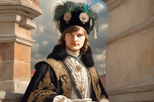 athos,napoleon bonaparte,the carnival of venice,napoleon,king caudata,grand duke of europe,imperial coat,bellini,barberini,prince of wales feathers,grand duke,htt pléthore,melchior,matador,napoleon iii style,conquistador,monarchy,alexander,sultan,the hat of the woman,Digital Art,Classicism