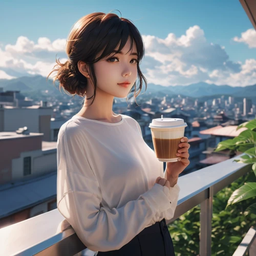 asahi,cappuccino,honmei choco,japanese tea,rooftop,holding cup,milk tea,hojicha,japanese woman,pearl milk tea,korean,woman drinking coffee,hong,korea,jasmine tea,drinking coffee,taipei,mari makinami,tea zen,coffee background,Photography,General,Realistic