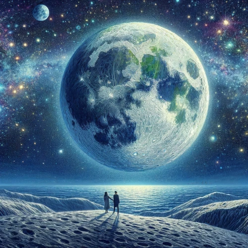 lunar landscape,dream world,celestial bodies,earth rise,blue moon,moonscape,the moon and the stars,moon walk,moons,phase of the moon,moon phase,space art,valley of the moon,big moon,alien planet,moon and star background,other world,parallel world,the moon,universe