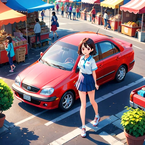 girl and car,honda fit,car hop,girl in car,city car,honda zest,honda city,parked car,girl washes the car,anime japanese clothing,honda insight,street scene,3d car wallpaper,honda civic,anime cartoon,mitsubishi colt,car repair,subcompact car,anime 3d,street fair,Anime,Anime,Realistic