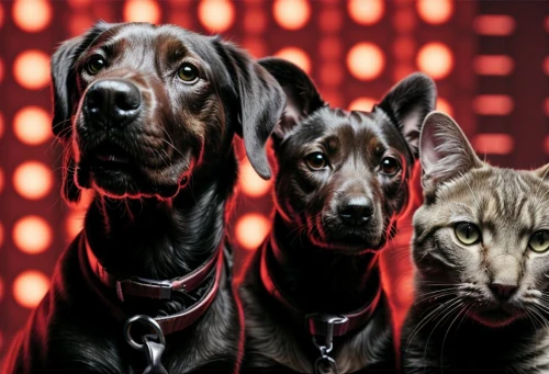 street dogs,color dogs,on a red background,rain cats and dogs,pet vitamins & supplements,american wirehair,weimaraner,dobermann,three dogs,family photo shoot,dog-photography,dog photography,animal photography,red background,dog - cat friendship,vizsla,doberman,family portrait,cat family,dog and cat