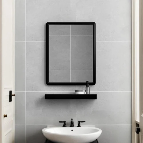 modern minimalist bathroom,bathroom,shower base,shower door,bathroom accessory,shower bar,shower panel,bathroom sink,luxury bathroom,basin,mirror frame,washbasin,ceramic tile,faucets,modern decor,bathtub accessory,exterior mirror,art deco frame,the mirror,bathroom cabinet