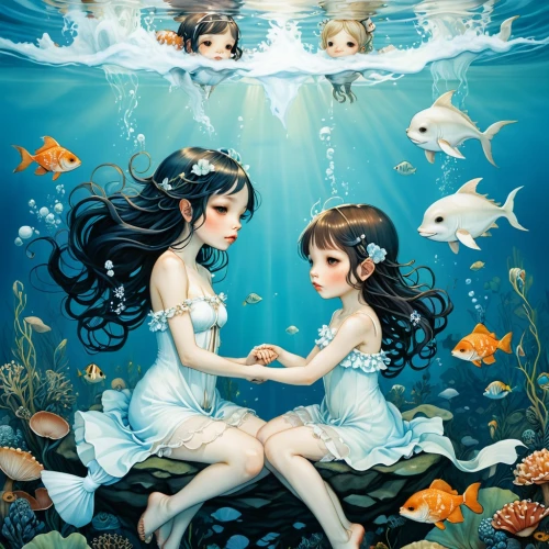 mermaids,underwater background,underwater world,believe in mermaids,mermaid background,under the sea,under water,under the water,under sea,underwater,aquarium,the people in the sea,undersea,sea-life,let's be mermaids,aquarium inhabitants,water nymph,ocean underwater,watery heart,submerged,Illustration,Abstract Fantasy,Abstract Fantasy 11