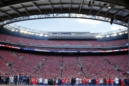 the sea of red,canadian football,stadium falcon,empty seats,indoor american football,seattle,candlestick,cardinals,sugar bowl,nfl,the atmosphere,national football league,rfk stadium,football stadium,football,red banner,sidelines,super bowl,the crowd,spectator seats