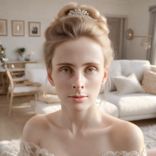 porcelain doll,bridal,blonde in wedding dress,white lady,debutante,white rose snow queen,wedding dress,bride,pale,bridal dress,tiara,fairy queen,natural cosmetic,bridesmaid,victorian lady,romantic look,british actress,cinderella,mrs white,jessamine,Photography,Realistic