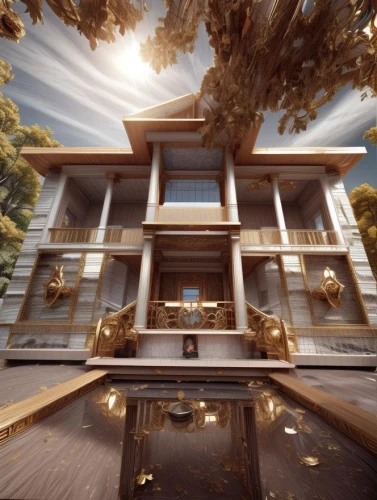 the golden pavilion,golden pavilion,ryokan,japanese architecture,ginkaku-ji,3d rendering,kyoto,asian architecture,chinese architecture,hall of supreme harmony,feng shui,crown render,temple fade,render,timber house,build by mirza golam pir,kanazawa,cubic house,wooden house,frame house