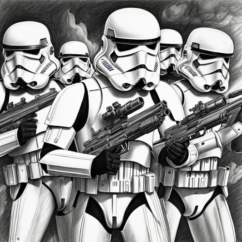 storm troops,stormtrooper,imperial,overtone empire,clones,starwars,star wars,task force,federal army,troop,clone jesionolistny,force,laser guns,droids,cg artwork,soldiers,patrols,empire,officers,the army,Illustration,Black and White,Black and White 30