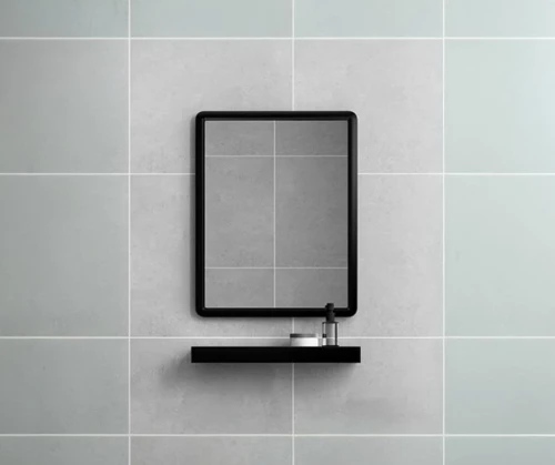 modern minimalist bathroom,shower panel,square background,shower door,exterior mirror,wet smartphone,rectangles,mirror frame,the mirror,the tile plug-in,shower base,square frame,lcd,minimal,bathroom sink,rectangle,glass tiles,bathroom,black cut glass,minimalist