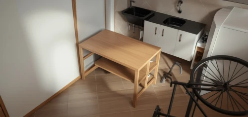 kitchen cart,wheelchair accessible,folding table,disabled toilet,wheelchair,kitchenette,handicap accessible,danish furniture,changing table,windsor chair,luggage cart,table and chair,wooden carriage,the physically disabled,bedside table,folding chair,laundry room,kitchen interior,motorized wheelchair,accessibility,Photography,General,Realistic