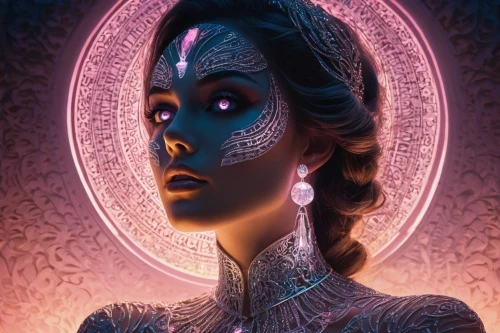 fantasy portrait,princess leia,masquerade,cinderella,mirror of souls,star mother,digital painting,valerian,neon body painting,veil,cg artwork,digital art,echo,aura,world digital painting,illuminate,digital artwork,andromeda,cleopatra,fortune teller,Illustration,Vector,Vector 21