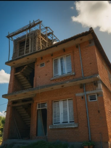 observation tower,lookout tower,scherhaufa,wooden house,stilt house,uckermark,dovecote,lifeguard tower,block balcony,multi-story structure,blockhouse,timber house,model house,block house,frame house,control tower,appartment building,house insurance,syringe house,housetop,Photography,General,Realistic