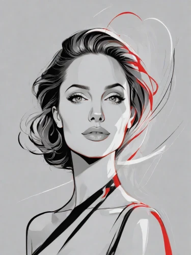 fashion illustration,fashion vector,vector illustration,digital illustration,digital painting,digital art,vector graphic,vector art,illustrator,digital artwork,digital drawing,red magnolia,rose white and red,adobe illustrator,rouge,art deco woman,drawing mannequin,femme fatale,red lips,world digital painting,Digital Art,Line Art