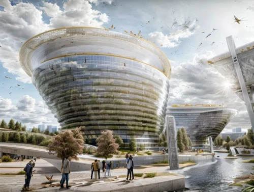 futuristic art museum,autostadt wolfsburg,futuristic architecture,sky space concept,podgorica,futuristic landscape,3d rendering,hongdan center,eco-construction,addis ababa,danube centre,solar cell base,ekaterinburg,urban design,mercedes-benz museum,archidaily,smart city,tianjin,kirrarchitecture,modern architecture