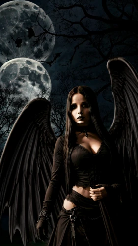 dark angel,black angel,gothic woman,angels of the apocalypse,dark gothic mood,angel of death,death angel,angelology,the archangel,vampire woman,fantasy picture,fallen angel,gothic style,gothic fashion,black raven,daemon,uriel,dark art,halloween background,gothic