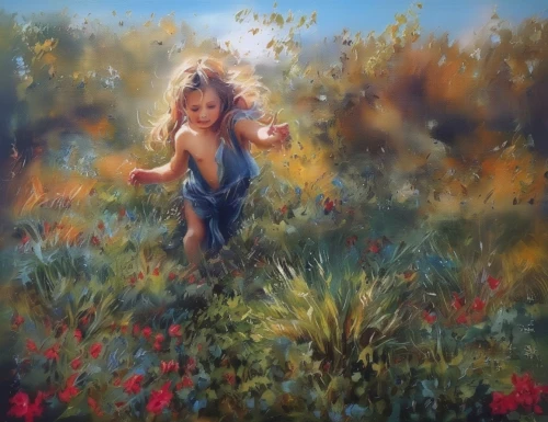 girl picking flowers,girl in flowers,girl in the garden,little girl in wind,little girl running,flower painting,little girl twirling,oil painting,meadow in pastel,oil painting on canvas,little girl with balloons,picking flowers,meadow play,beautiful girl with flowers,girl with tree,child playing,art painting,girl and boy outdoor,splendor of flowers,girl picking apples,Illustration,Paper based,Paper Based 04