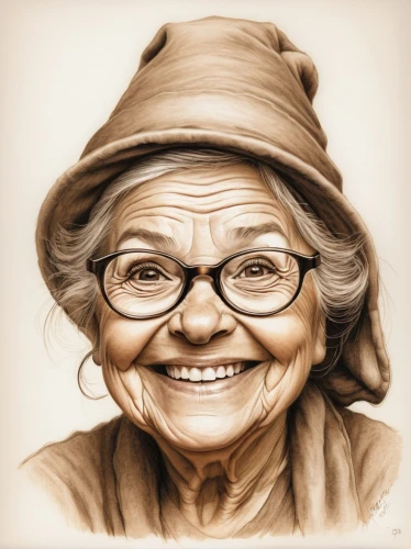 elderly lady,old woman,elderly person,pensioner,caricaturist,pencil art,old person,older person,grandmother,pencil drawings,senior citizen,old age,grandma,granny,pencil drawing,elderly people,elderly,old human,reading glasses,caricature,Illustration,Black and White,Black and White 35