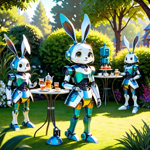 garden party,tea party,easter brunch,white rabbit,rabbit family,rabbits,bunnies,teatime,easter rabbits,tea time,afternoon tea,rabbits and hares,drinking party,high tea,asterales,easter festival,dining,garden breakfast,tea service,diner,Anime,Anime,Cartoon