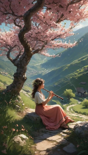 japanese sakura background,springtime background,the cherry blossoms,sakura tree,sakura background,girl picking flowers,spring background,sakura trees,spring morning,sakura blossom,spring blossoms,cherry blossoms,sakura blossoms,cherry blossom,spring blossom,in the spring,girl in flowers,blooming field,world digital painting,cherry blossom tree,Conceptual Art,Fantasy,Fantasy 11