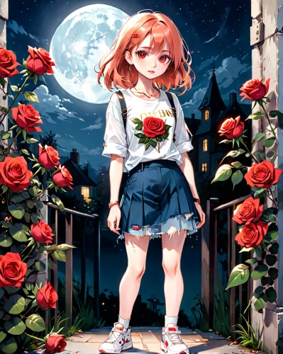 romantic rose,seerose,blue moon rose,with roses,holding flowers,rose bloom,rosa ' amber cover,way of the roses,rose,bright rose,red-haired,rose flower illustration,girl in flowers,rose png,sky rose,falling flowers,rose blossom,rose order,orange rose,beautiful girl with flowers,Anime,Anime,General