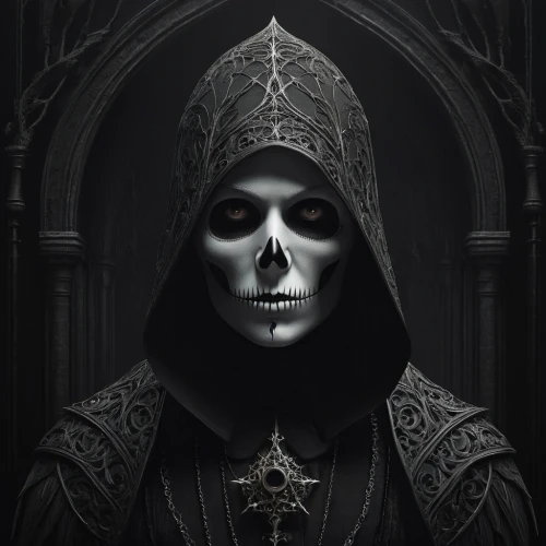 skull with crown,gothic portrait,scull,skull bones,skull statue,skull and cross bones,archimandrite,nuncio,dance of death,death god,grim reaper,calavera,memento mori,death's head,reaper,sepulchre,priest,skull drawing,death's-head,dark art,Illustration,Realistic Fantasy,Realistic Fantasy 17