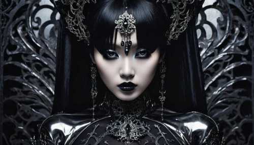 gothic portrait,gothic woman,gothic fashion,gothic style,gothic,dark gothic mood,priestess,queen of the night,dark art,mirror of souls,goth woman,dark angel,the enchantress,gothic dress,goth,biomechanical,black angel,sorceress,goth like,dark elf,Illustration,Realistic Fantasy,Realistic Fantasy 46