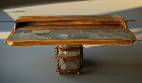 end table,antique table,wooden table,writing desk,mobile sundial,coffee table,wooden desk,small table,card table,wooden shelf,lectern,incense with stand,folding table,turn-table,dugout canoe,stool,table lamp,plate shelf,nightstand,school desk