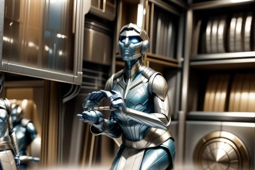 silver surfer,metallic door,droid,cybernetics,droids,chrome steel,sci fiction illustration,humanoid,chrome,random access memory,biomechanical,metallic,silver,silver cutlery,silversmith,compans-cafarelli,steel man,robots,sci fi,3d man