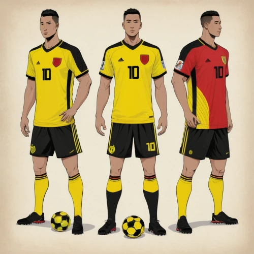 black yellow,sports jersey,sports uniform,soccer player,high-visibility clothing,canaries,red yellow,piszke,colombia,ronaldo,football equipment,hazard,uniforms,football player,general hazard,wall & ball sports,soccer players,fifa 2018,football boots,footballers,Illustration,Vector,Vector 03