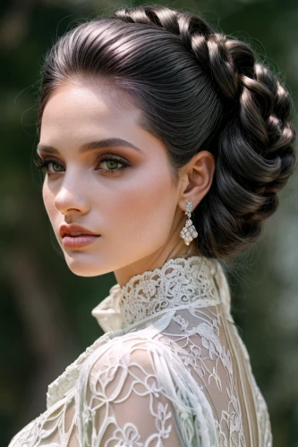 updo,artificial hair integrations,bridal jewelry,bridal accessory,victorian lady,french braid,chignon,bridal clothing,miss circassian,victorian style,gypsy hair,hair accessory,romantic look,jewelry florets,hair accessories,bridal,braided,braiding,elegant,bridal dress