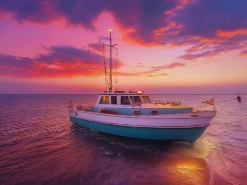 old wooden boat at sunrise,fishing boat,fishing vessel,boat on sea,shrimp boat,fishing trawler,fishing boats,boat landscape,shrimp boats,sailing blue purple,long-tail boat,wooden boat,splendid colors,phoenix boat,boat,taxi boat,pink dawn,sailing-boat,water boat,hatteras,Illustration,Paper based,Paper Based 04