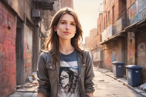 girl in t-shirt,isolated t-shirt,portrait background,city ​​portrait,digital compositing,artist portrait,girl in a long,photo painting,world digital painting,adobe photoshop,photoshop manipulation,woman walking,feist,photo session in torn clothes,photographic background,girl walking away,portrait photographers,alley cat,tshirt,photoshop school,Digital Art,Watercolor