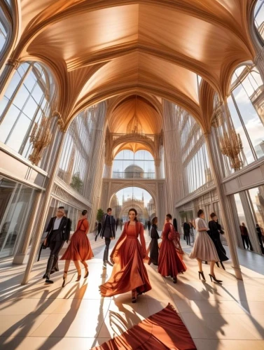 ballroom,hall of supreme harmony,hall of nations,louvre,orsay,wedding dress train,renaissance,buddhists monks,ballroom dance,man in red dress,kennedy center,musical dome,louvre museum,the palace of culture,dancesport,versailles,whirling,conservatory,orange robes,art nouveau