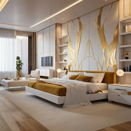 modern decor,modern room,contemporary decor,interior modern design,room divider,interior decoration,gold wall,great room,luxury home interior,interior design,modern living room,livingroom,interior decor,sleeping room,3d rendering,apartment lounge,search interior solutions,home interior,living room,penthouse apartment