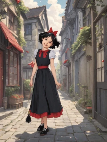 anime japanese clothing,studio ghibli,girl in a historic way,hanbok,a girl in a dress,little girl in wind,delivery service,mary poppins,popeye village,shanghai disney,country dress,japanese sakura background,cute cartoon character,anime cartoon,geisha girl,two-point-ladybug,old linden alley,lotte,pinocchio,digital compositing,Digital Art,Comic