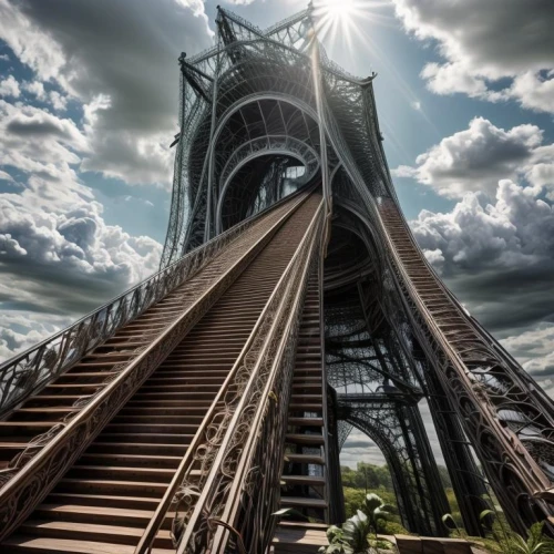 stairway to heaven,ski jump,steel stairs,steel tower,observation tower,heavenly ladder,lookout tower,hdr,up,drawbridge,aerial lift bridge,winding steps,dragon bridge,forth bridge,devil's tower,russian pyramid,roller coaster,helix,fire tower,stairway