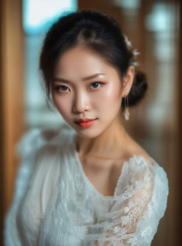 vietnamese woman,asian woman,hanbok,ao dai,romantic portrait,japanese woman,portrait photographers,portrait photography,vintage asian,vietnamese,phuquy,asian girl,girl in a long dress,oriental girl,girl in white dress,korean,woman portrait,girl portrait,mystical portrait of a girl,korean drama,Photography,General,Realistic