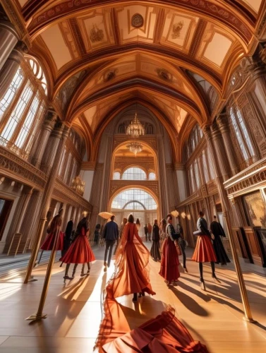 louvre,orange robes,louvre museum,renaissance,hall of nations,ballroom,versailles,hall of supreme harmony,hall of the fallen,orsay,royal castle of amboise,château de chambord,dancers,man in red dress,danse macabre,ballroom dance,ballerinas,the palau de la música catalana,the carnival of venice,red gown