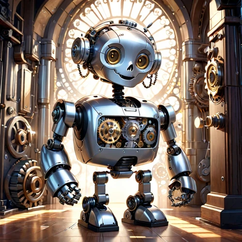 clockmaker,minibot,cinema 4d,steampunk,robotic,clockwork,robotics,bot,robot,endoskeleton,industrial robot,mechanical,cog,watchmaker,robots,cogs,mechanically,automation,artificial intelligence,social bot,Anime,Anime,Cartoon